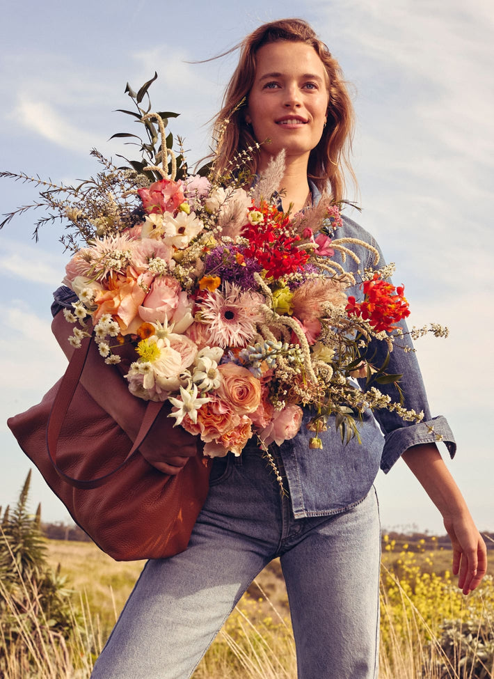 Woman holding flowers