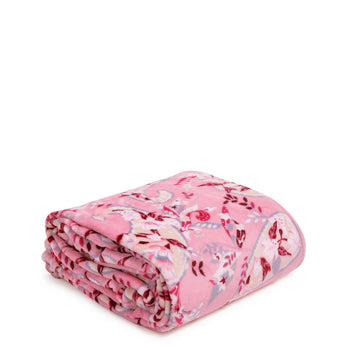 Plush Throw Blanket-Botanical Paisley Pink-Image 1-Vera Bradley