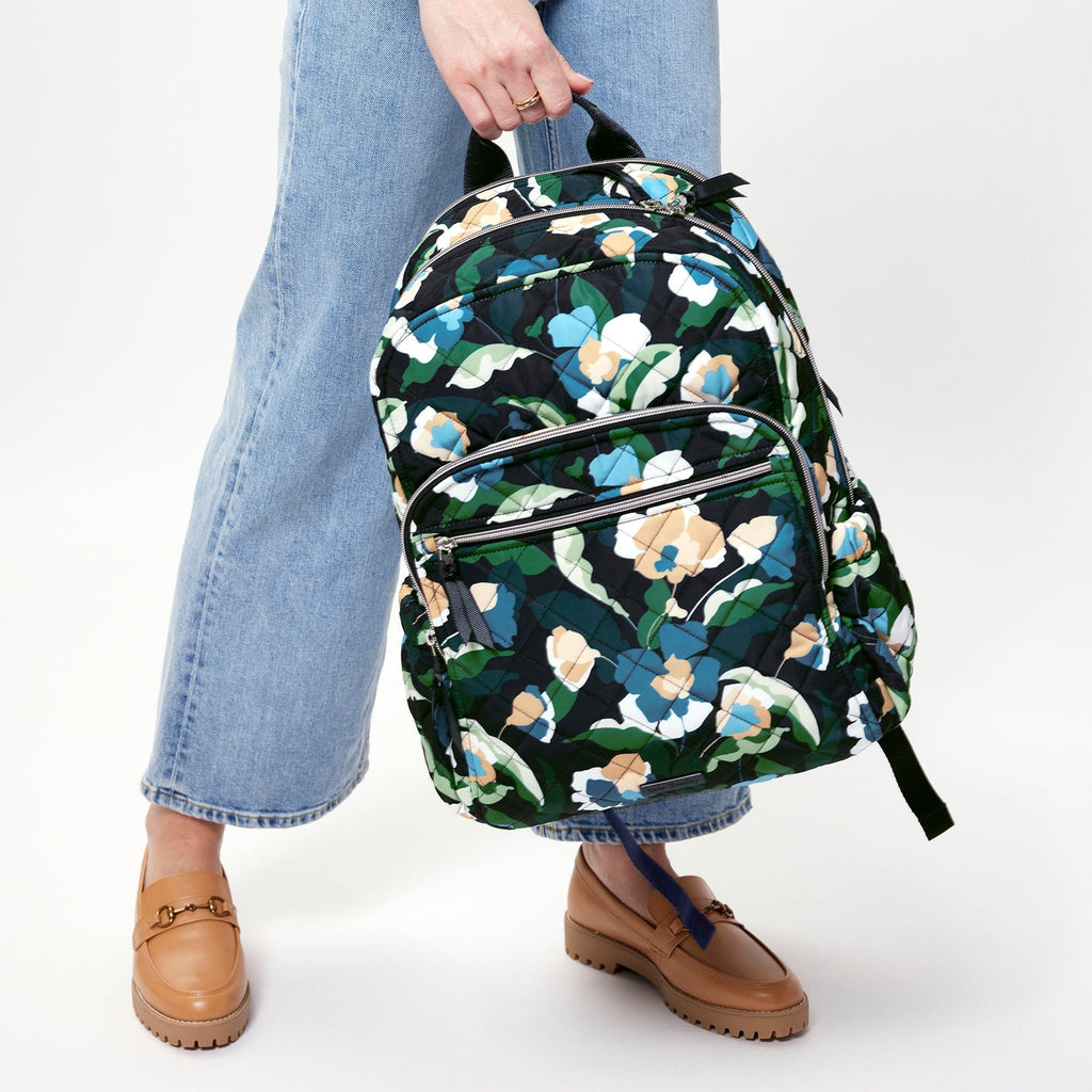 Blue Campus Backpack Immersed Blooms Vera Bradley