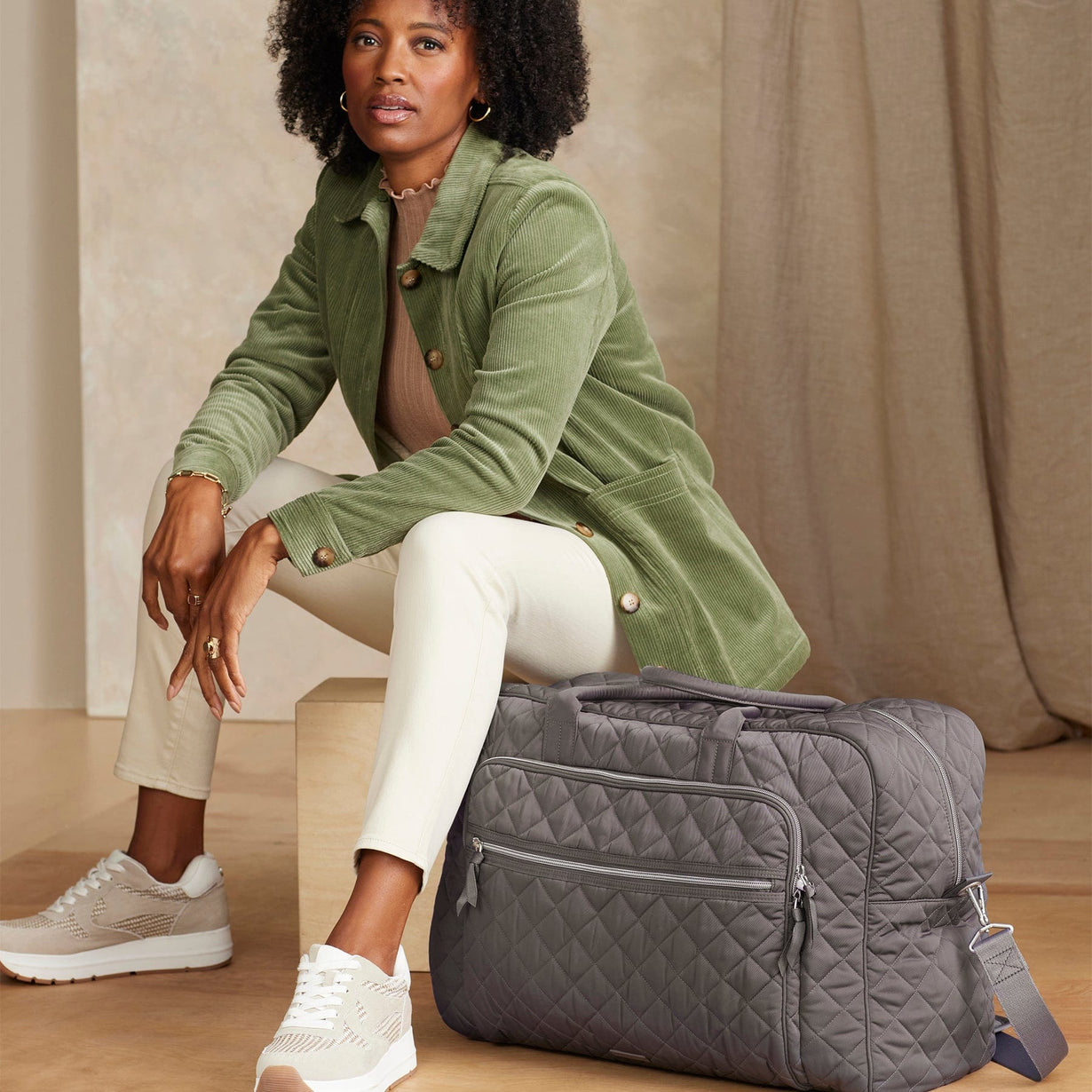 Gray Grand Weekender Travel Bag Vera Bradley