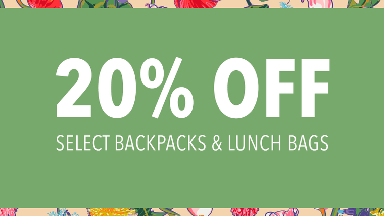 20% Off Select Backpacks and Lunch Bags