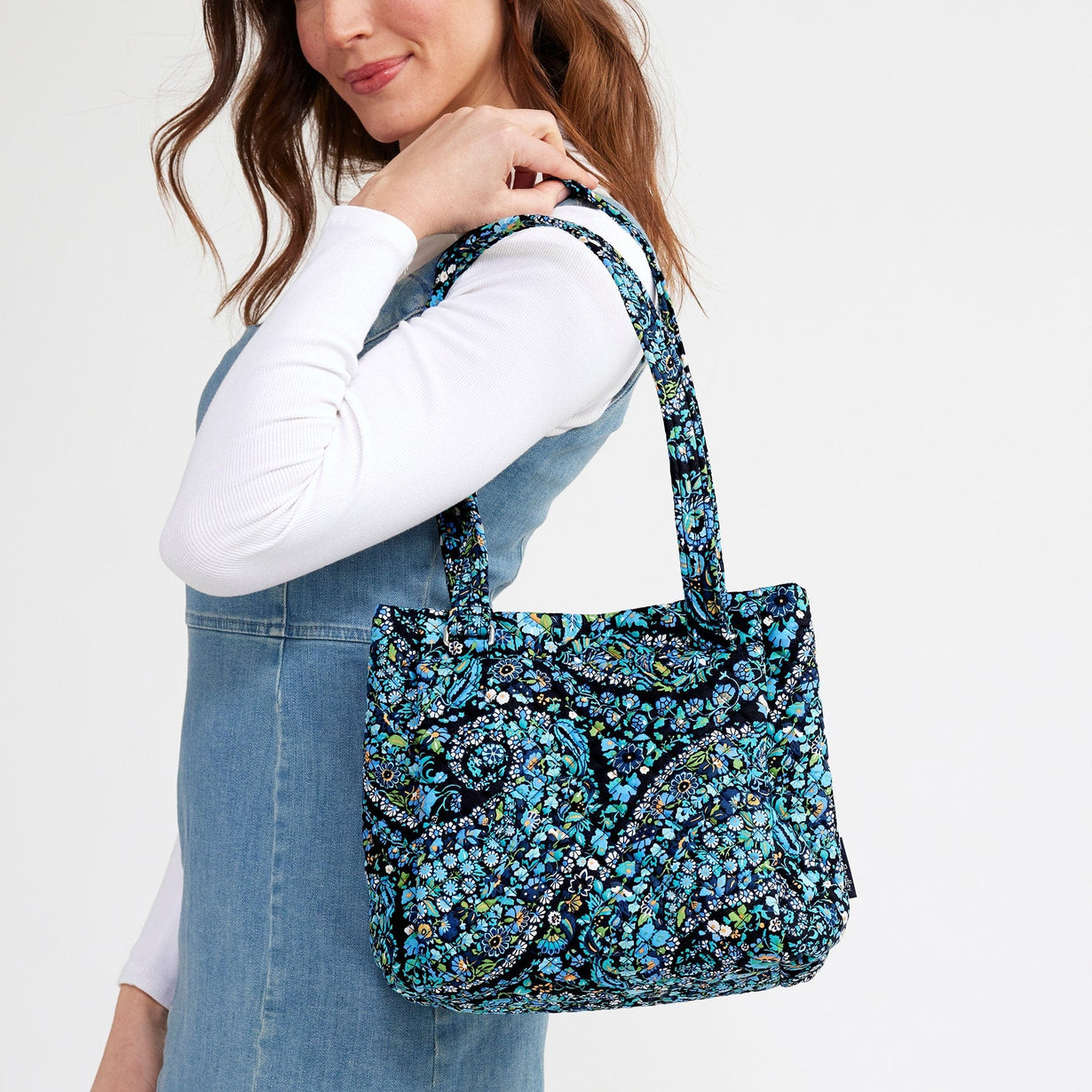  Over The Shoulder Bags For Ladies, Blue Leather Tote Bag With  Zipper, Multiple Compartment, Travel Size