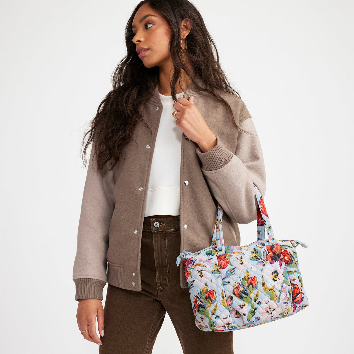 Pleated MultiStrap Satchel Cotton Vera Bradley