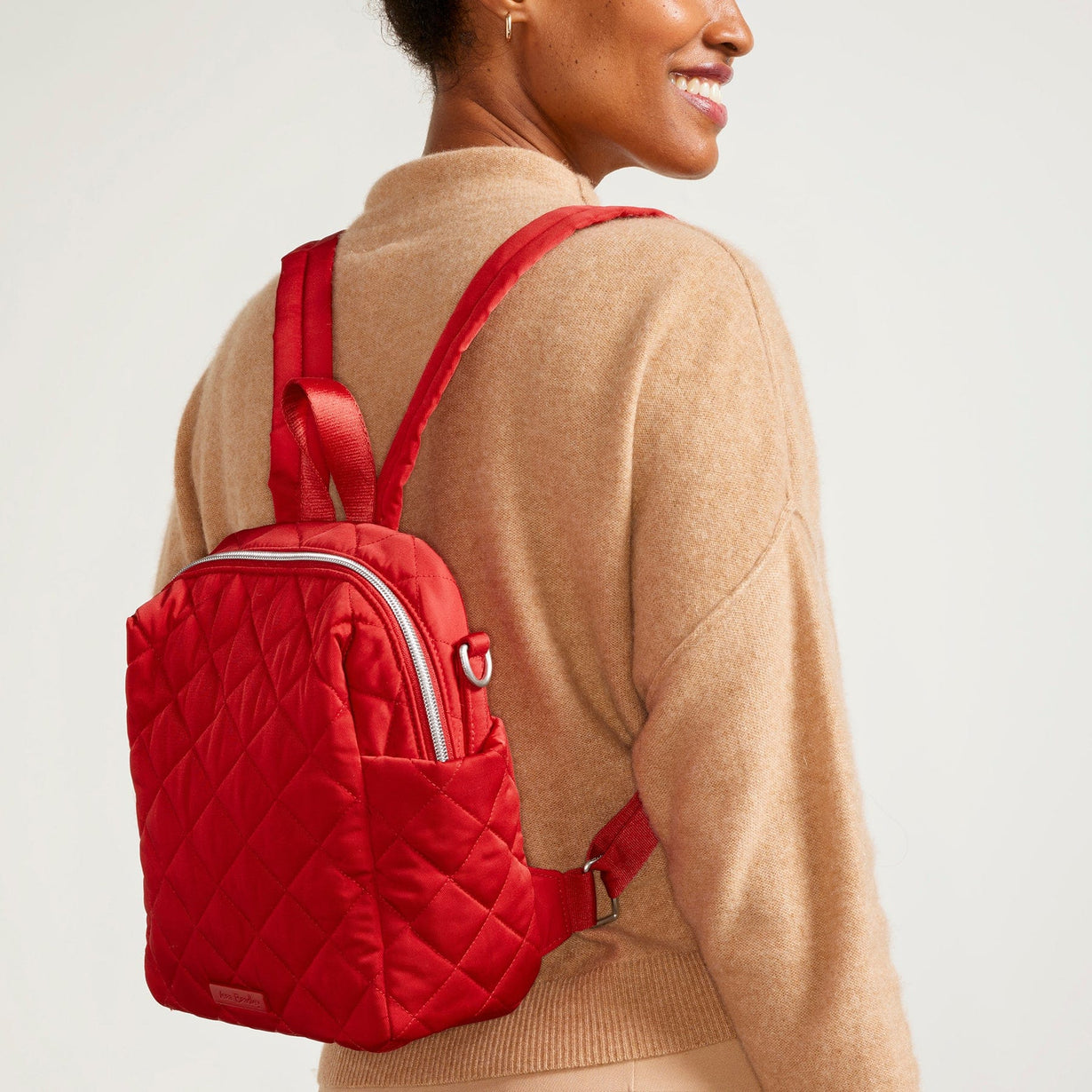 Red Convertible Small Backpack Vera Bradley
