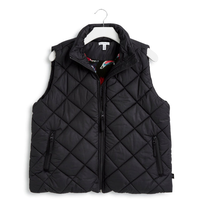 Plus Size Men's Letters Graphic Print Puffer Vest Sleeveless Padded Jacket  For Fall Winter, Men's Clothing