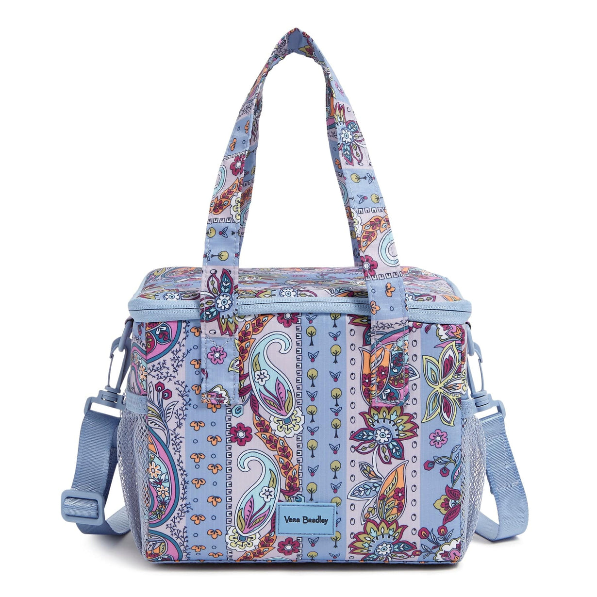 Lunch cooler in blue paisley pattern