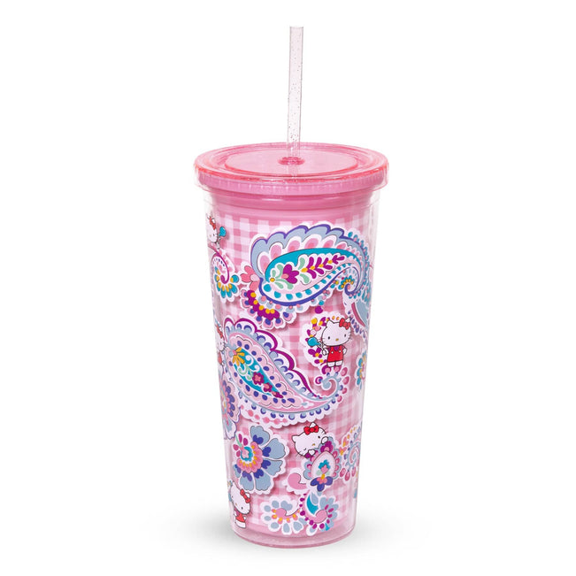 Hello Kitty Double Wall Tumbler with Straw Vera Bradley