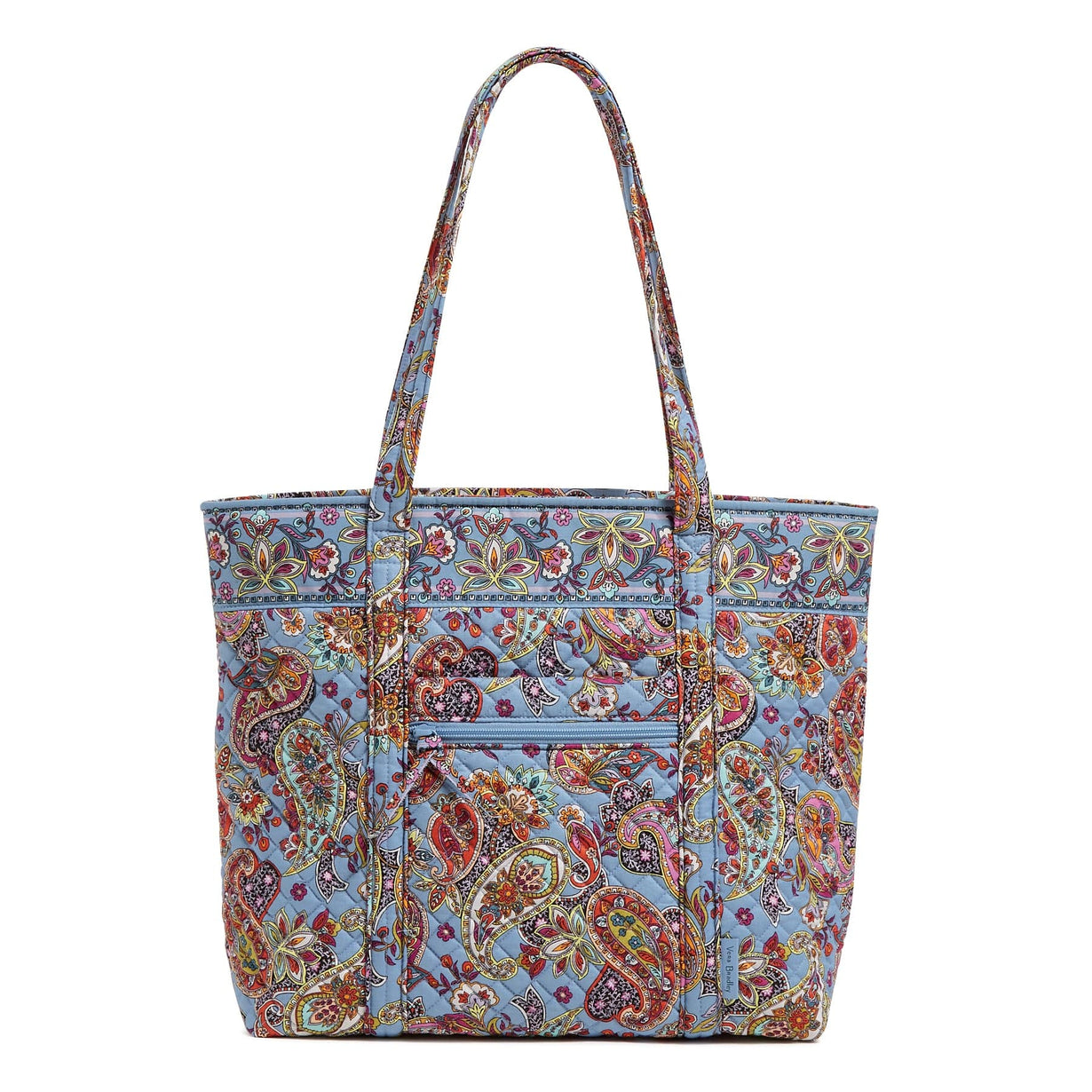 vera tote bag in blue paisley pattern