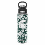 Tervis 24oz Wide Mouth Bottle - Dk Green/White Rain Garden with Michigan State University - Swatch Image