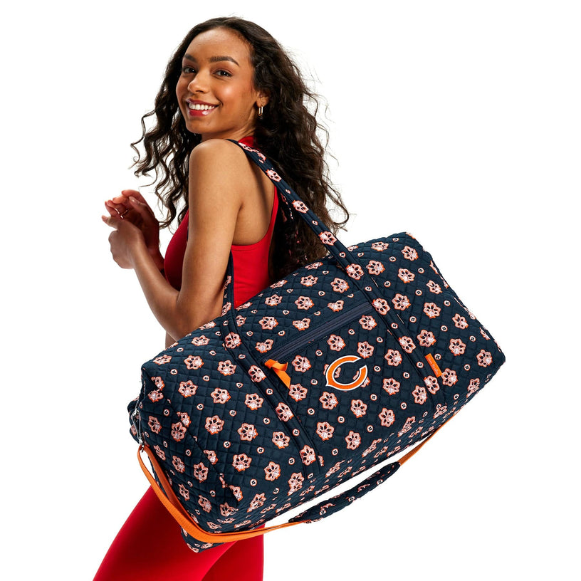 NFL Large Travel Duffel Bag-Chicago Bears Bandana-Image 1-Vera Bradley