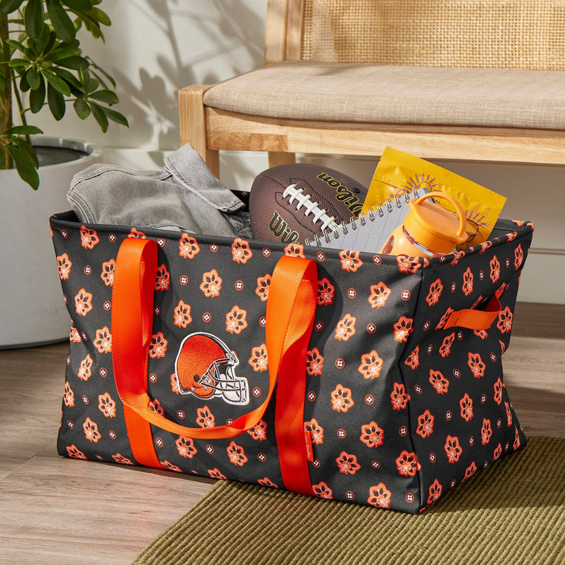 NFL ReActive Large Car Tote-Cleveland Browns Bandana-Image 1-Vera Bradley