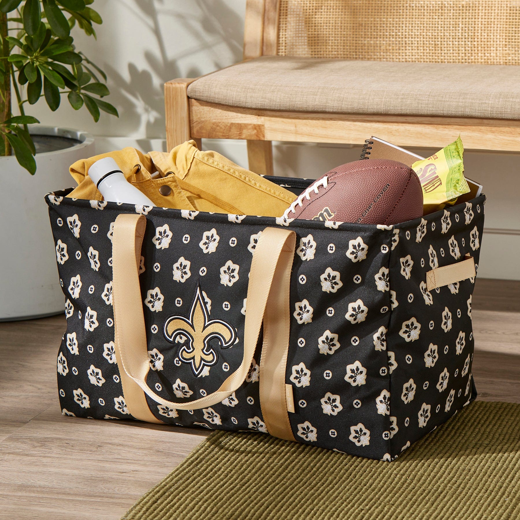 NFL ReActive Large Car Tote-New Orleans Saints Bandana-Image 1-Vera Bradley
