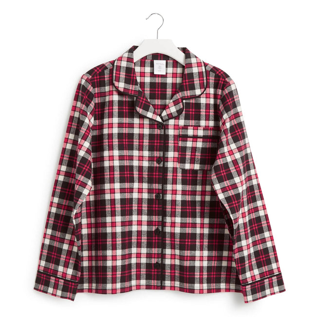 Long-Sleeved Button-Up Pajama Top - Cotton