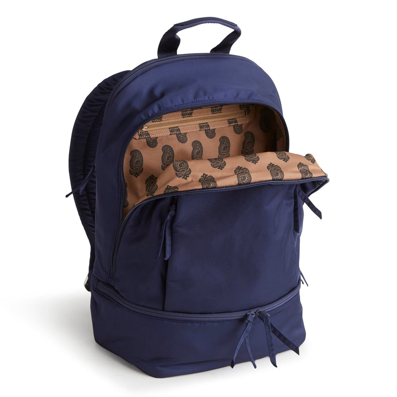 Blue Nylon Twill water-repellent backpack