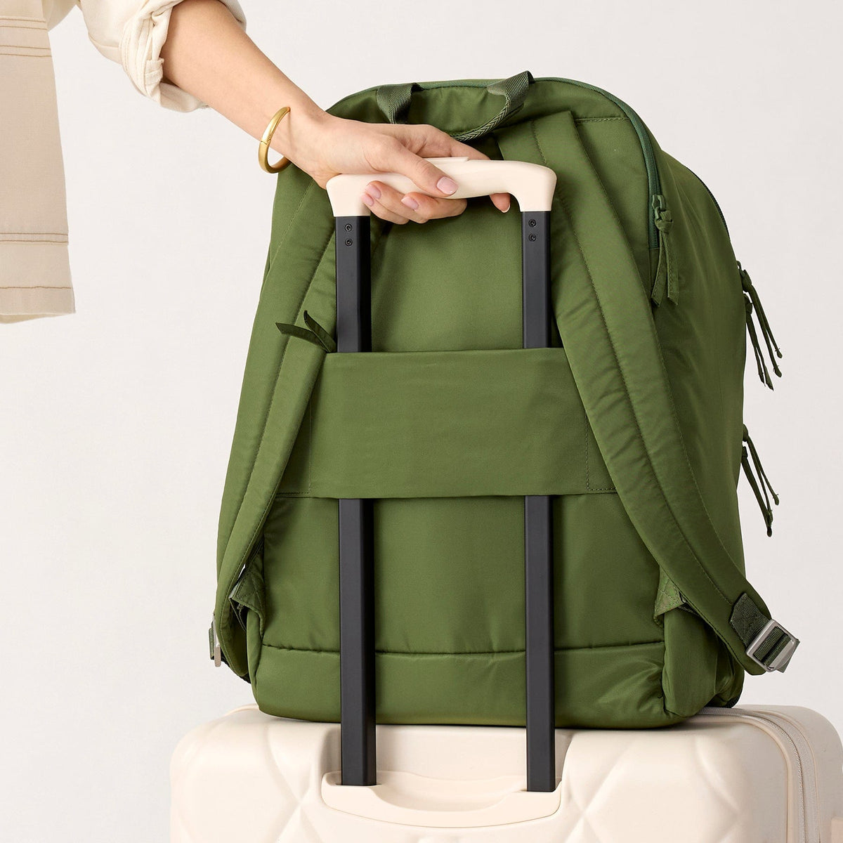 Vera Bradley Green Backpack with Adjustable Straps and Durable Design Small Banbury Backpack - Featherweight | Vera Bradley main image 3