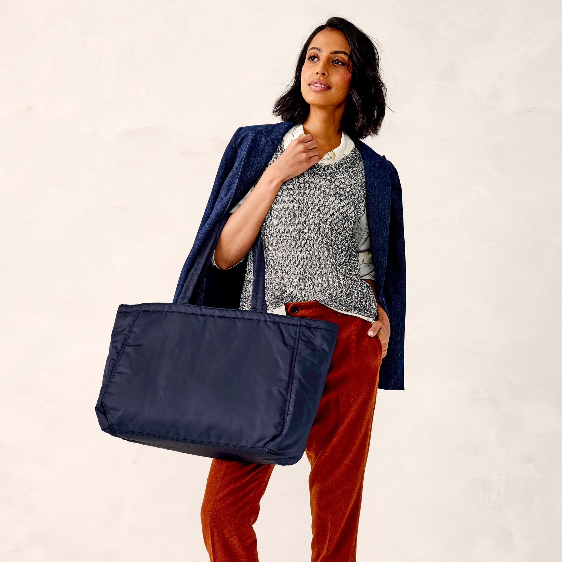 バッグ everyone nylon tote bag navy everyone nylon logo tote bag (BLUE) | everyone