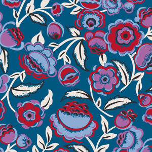 Large Cosmetic Bag-Bubbly Flowers Blue-Image 3-Vera Bradley