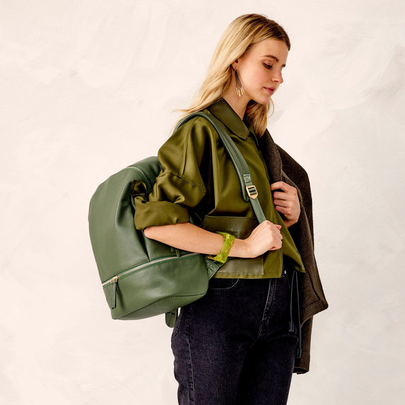 Chancery Backpack-Bronze Green-Image 2-Vera Bradley
