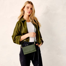Wildwood Wallet Crossbody-Bronze Green-Image 2-Vera Bradley