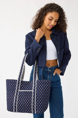Hathaway Reversible Tote Bag - Rachel Ditsy Peacoat - Image 2