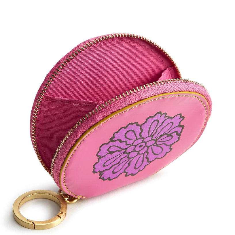 Round Zip Pouch-Ibis Rose-Image 2-Vera Bradley