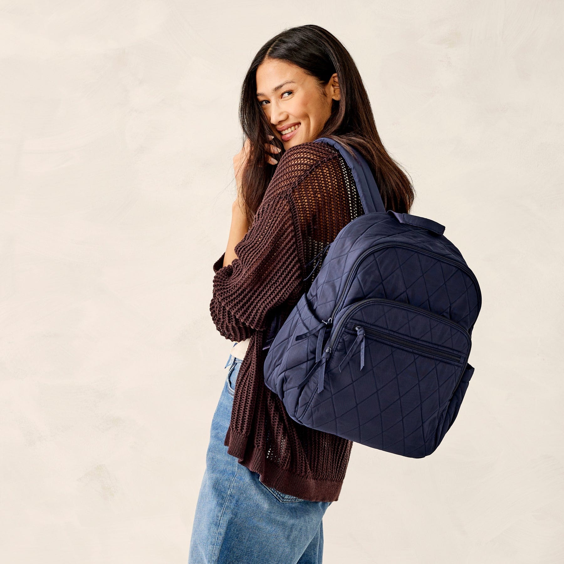 backpack to fit 17 inch laptop vera bradley Bancroft Backpack - Performance Twill