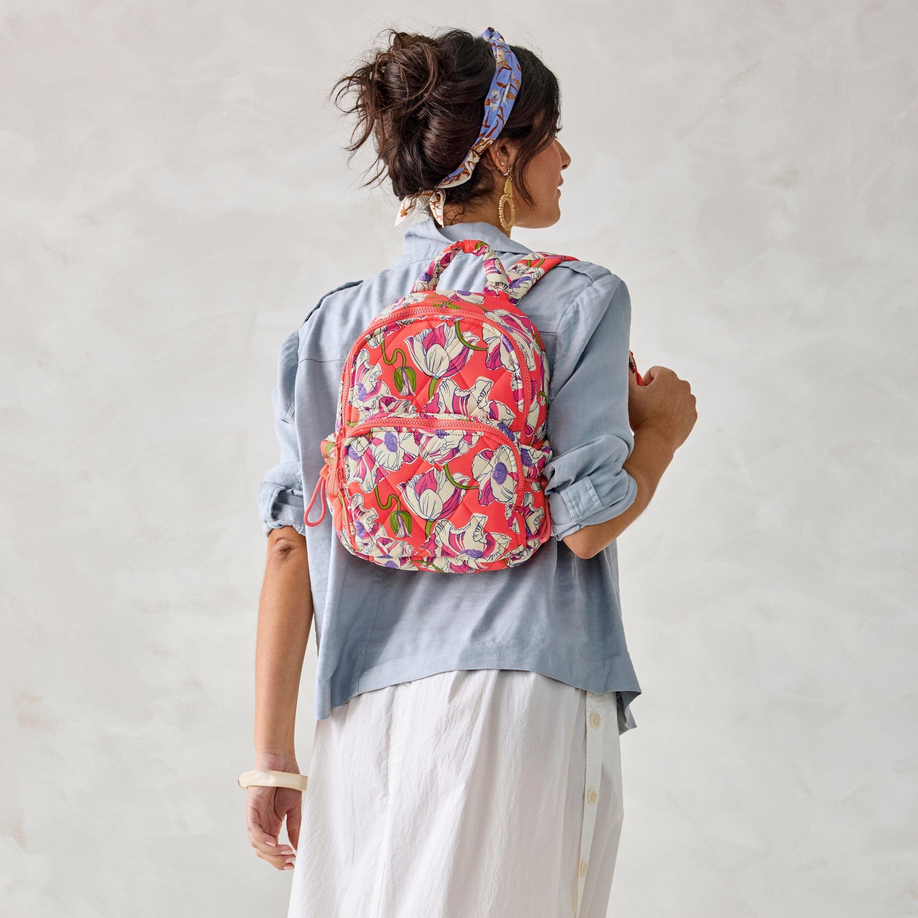 Vera Bradley Small Backpack, Bloom Boom-Recycled Cotton