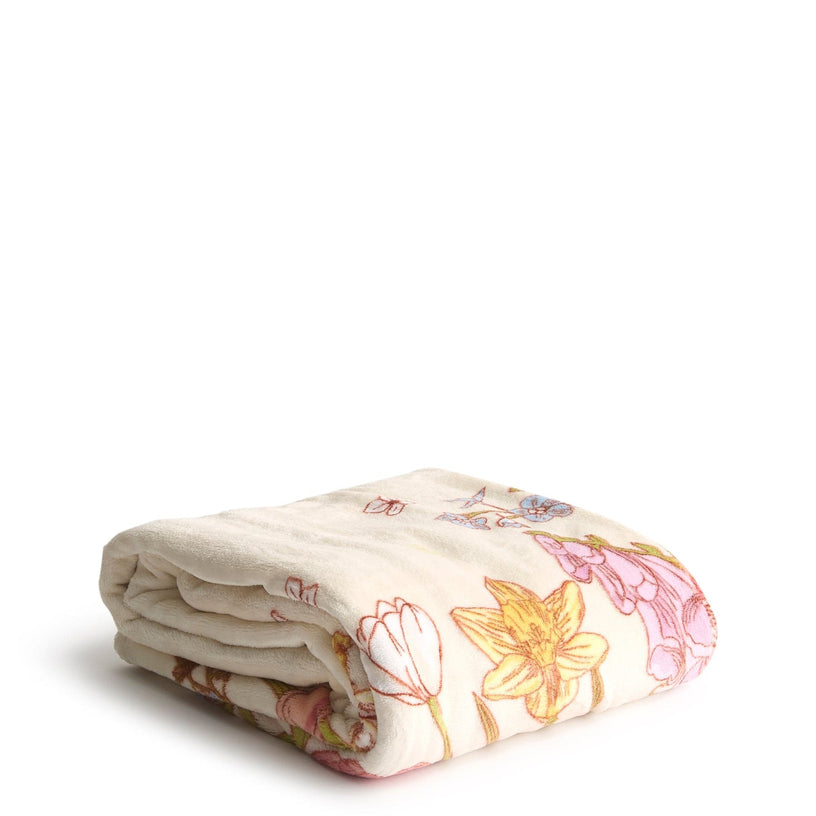 Plush Throw Blanket-Meadow Bouquet Subtle Seedpearl-Image 2-Vera Bradley
