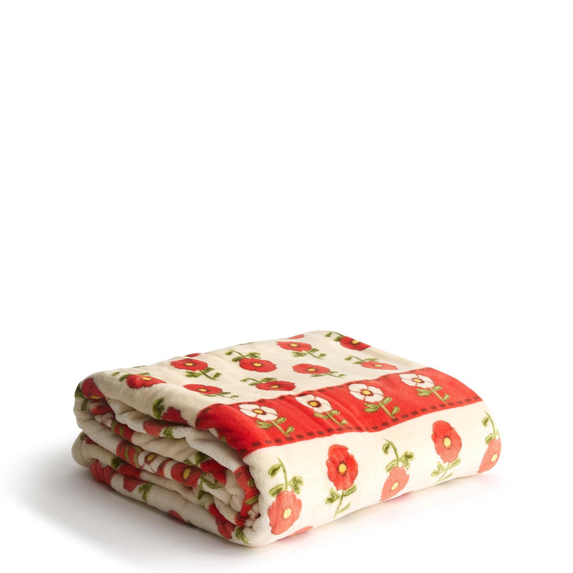 Oversized Throw Blanket-Tiny Poppies Stripe-Image 2-Vera Bradley