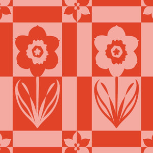 Double Knit Throw Blanket-Daffodils Red Clay-Image 3-Vera Bradley