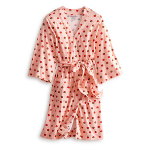 Knit Robe - Tiny Tomatoes Coral / Small - Medium - Swatch Image