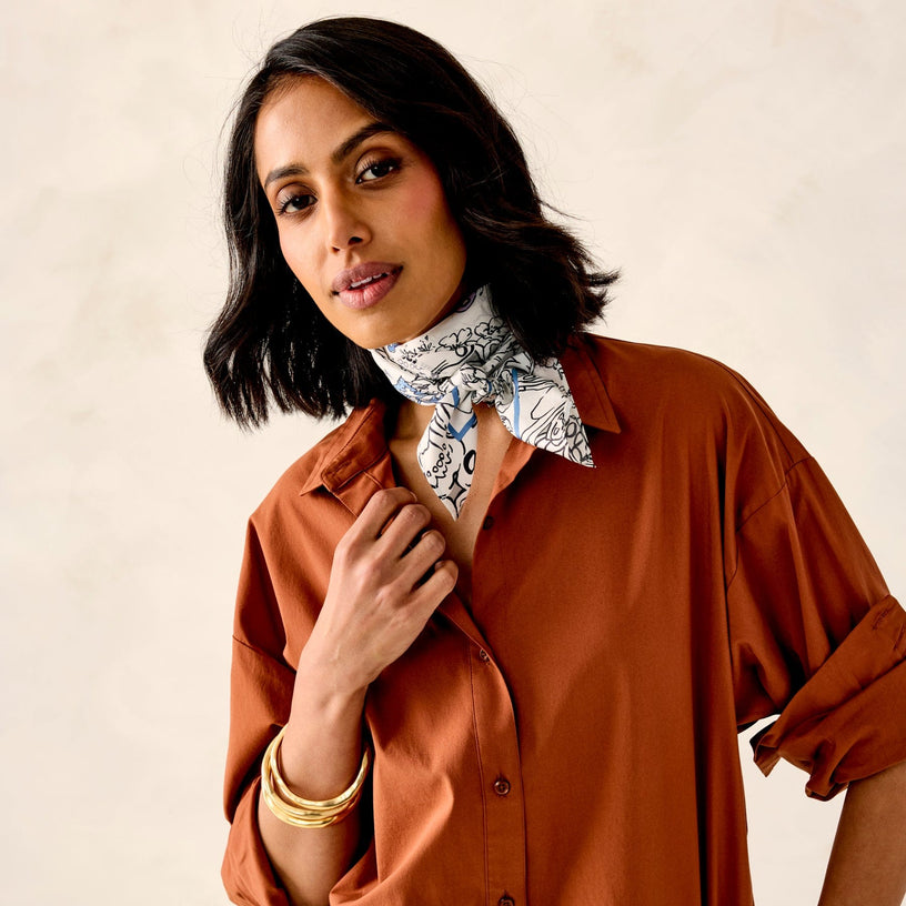 Square Silk Scarf-Wing Study-Image 2-Vera Bradley