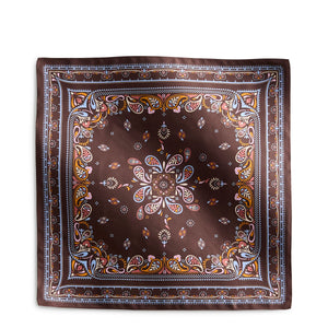 Square Silk Scarf - Starry Paisley Coffee Bean - Swatch Image