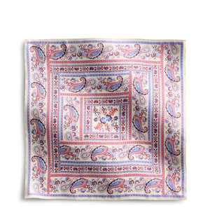 Square Silk Scarf - Heritage Border Paisley - Swatch Image