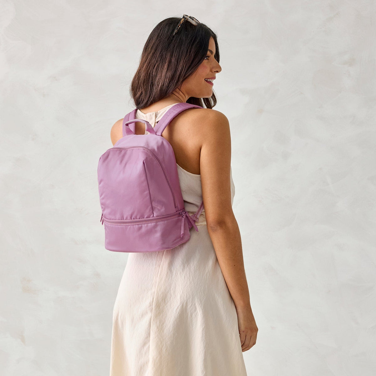 NWT Vera Bradley Small Chancery Backpack Oyster Mushroom in Nylon Travel Small Chancery Backpack - Nylon | Vera Bradley main image 3