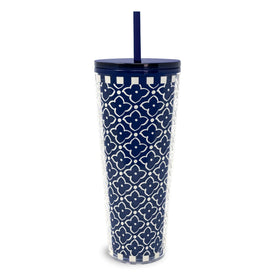Tumbler with Straw-Moorish Peacoat-Image 1-Vera Bradley