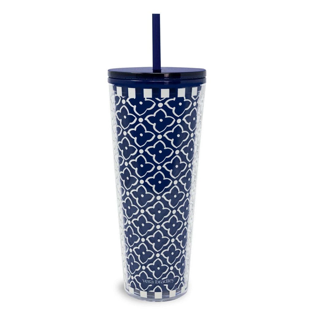 Tumbler with Straw Acrylic Vera Bradley
