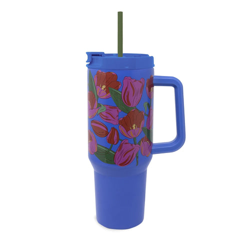 ねば テラヴィ BR58 RL Stainless Steel XL Tumbler w/Handle | Vera Bradley