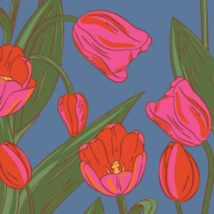 Stainless Steel XL Tumbler with Handle-Tulips on Quiet Harbor-Image 3-Vera Bradley