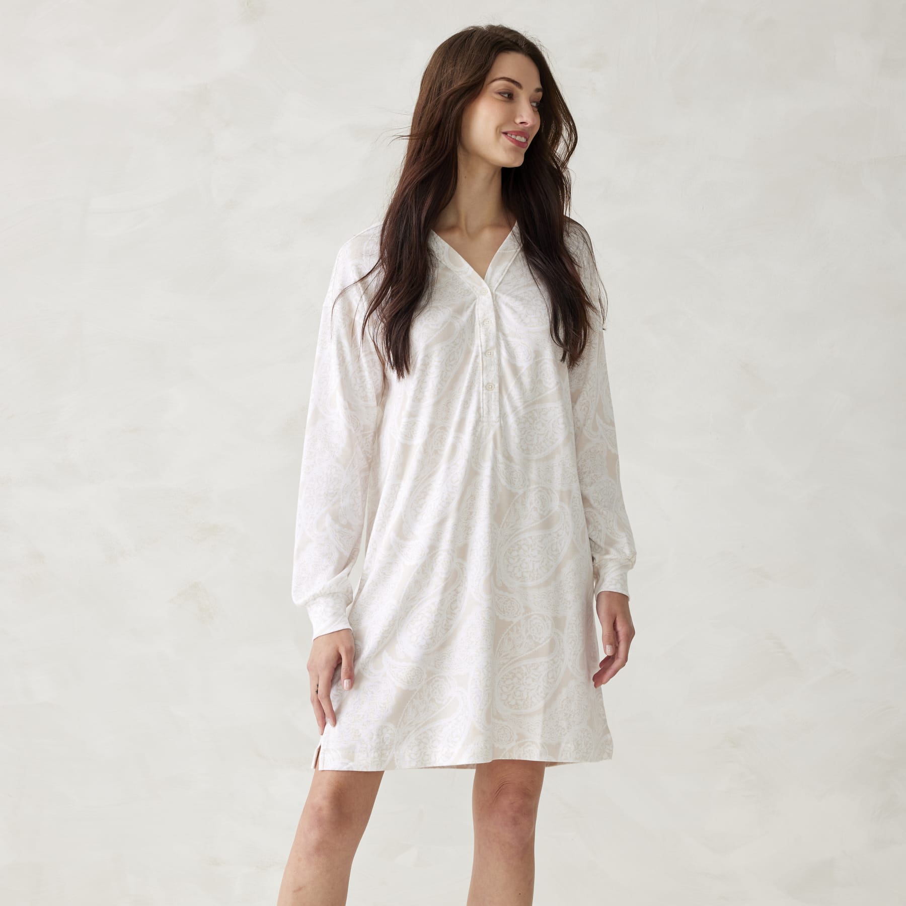 Henley Night Dress - Cotton