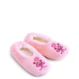 Fleece Slipper Socks - Melissa Ditsy Pink / Large - Image 1