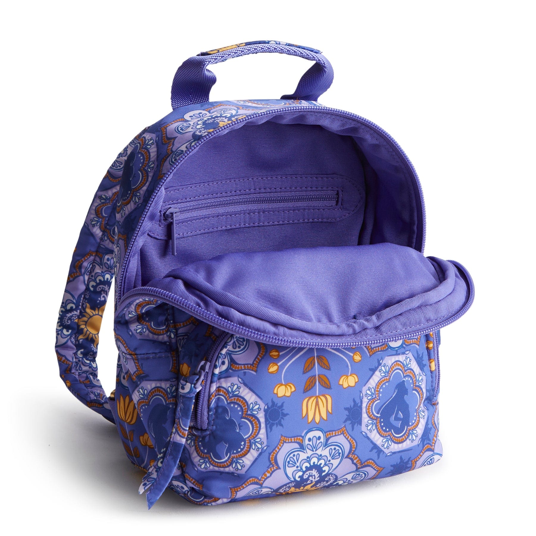 Vera Bradley Disney Mini Banbury Backpack Women in Rapunzel Silhouette Medallion Purple