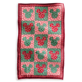 Disney Plush Throw Blanket-Mickey Mouse Kaleidoscope Holiday-Image 2-Vera Bradley