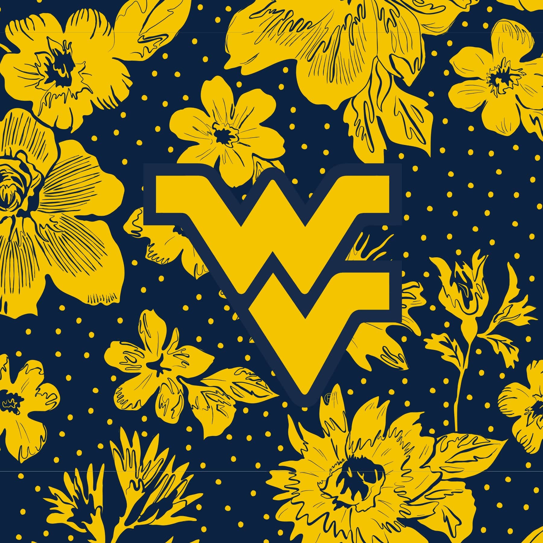 Small Vera Tote-Classic Navy with West Virginia University-Image 2-Vera Bradley