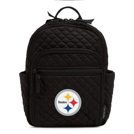 Small Backpack-Black with Pittsburgh Steelers-Image 1-Vera Bradley