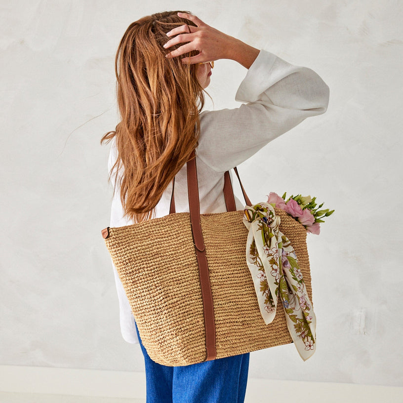 Handbag Vera Bradley Carryall Large Tote Hathaway Tote Bag Raffia