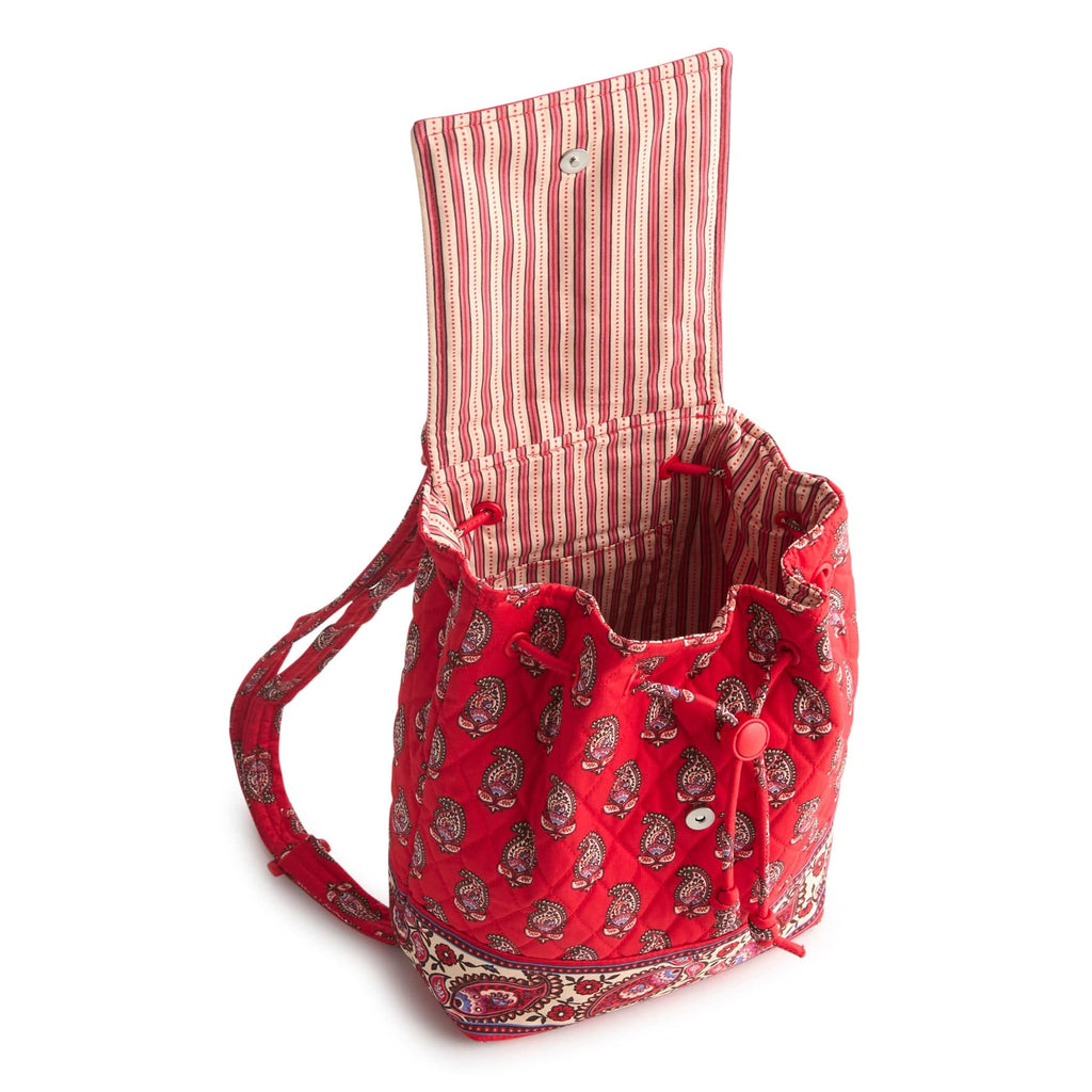 Vera Bradley Lightweight Backpack Travel Gym Everyday Drawstring Bag NWOT Outlet Drawstring Backpack - Faux Leather | Vera Bradley  main image 4