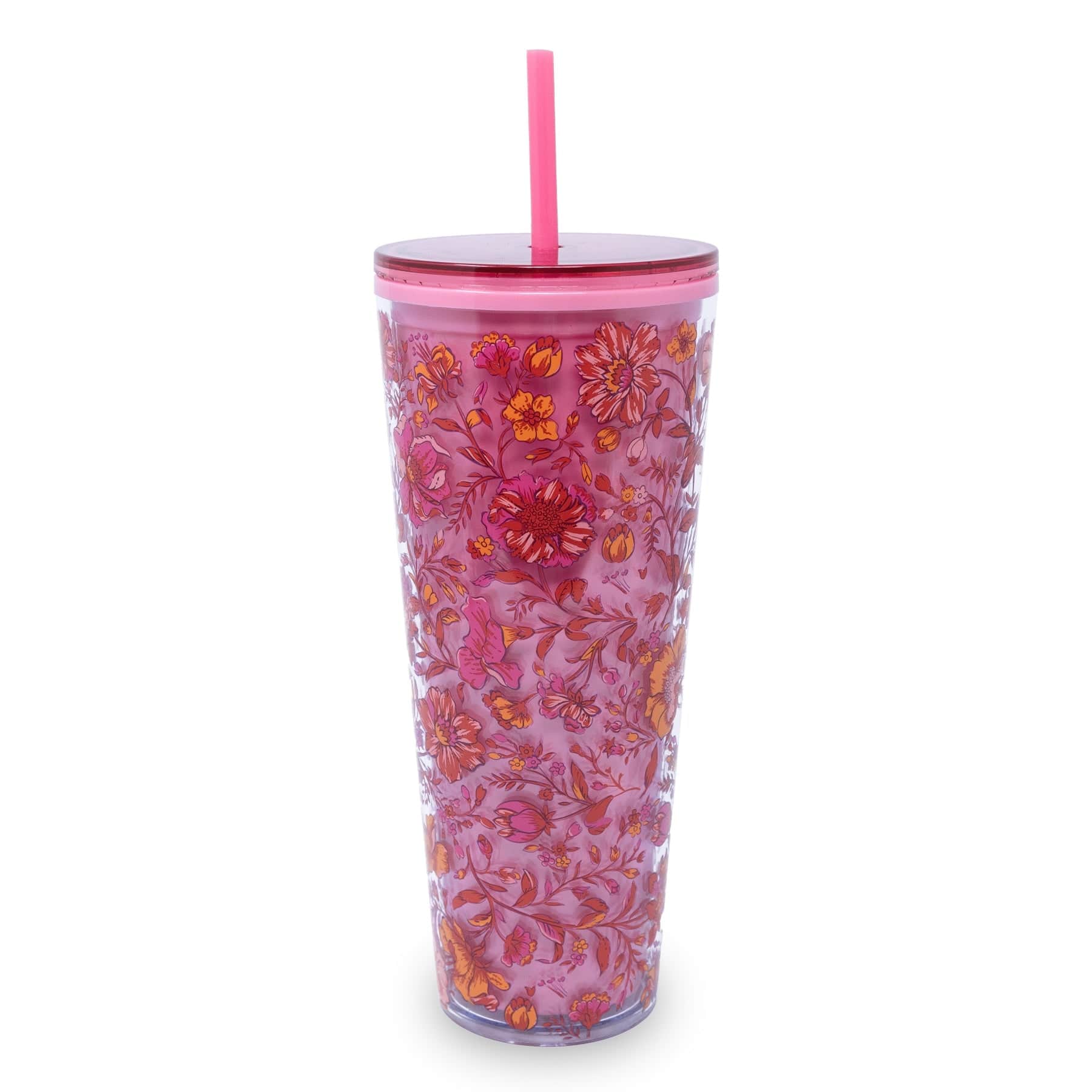 Vera Bradley 24oz Travel Tumbler with Matching Flexible Straw - Thumbnail 3