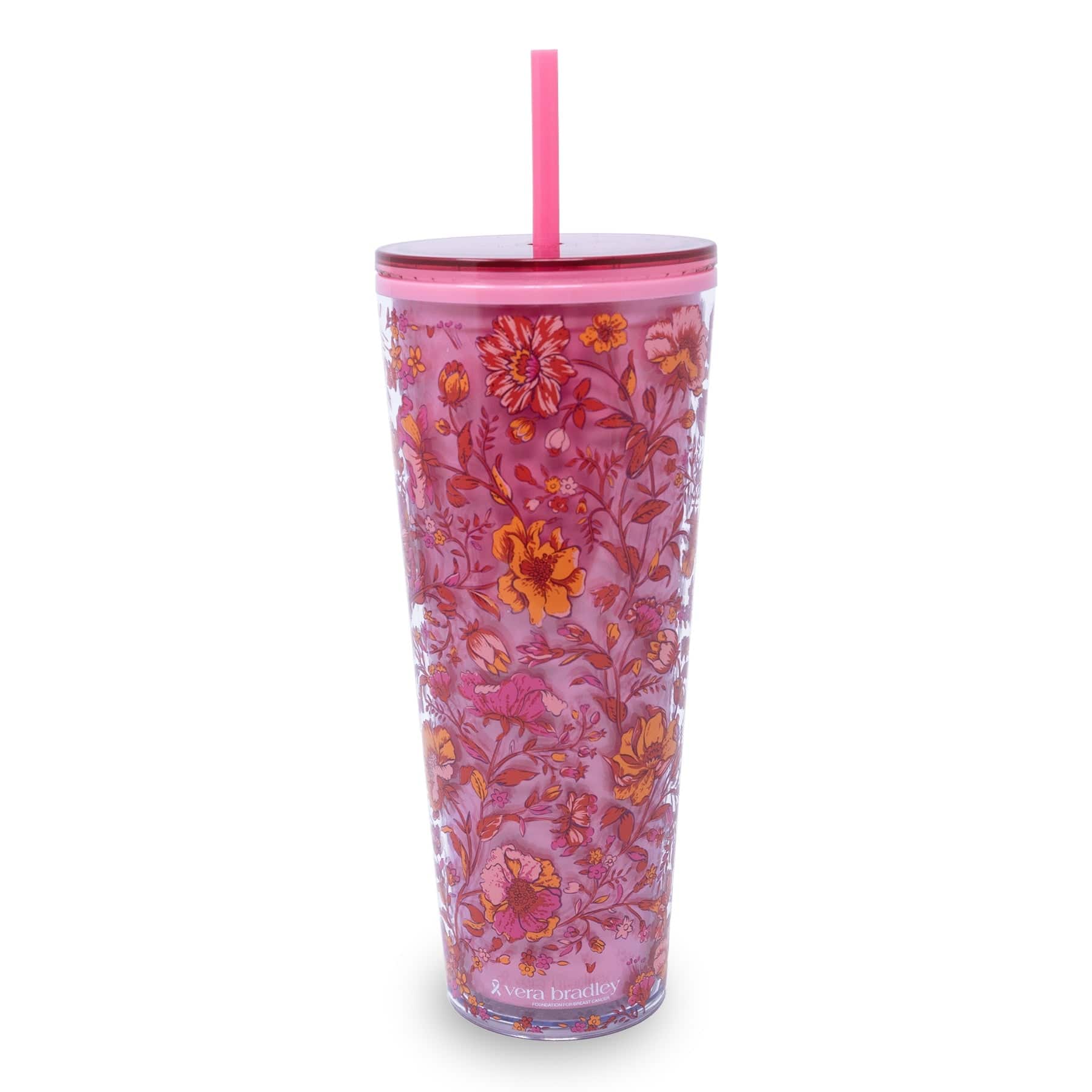 Vera Bradley 24oz Travel Tumbler with Matching Flexible Straw - Thumbnail 4