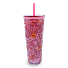 Tumbler with Straw-Flourishing Garden-Image 2-Vera Bradley